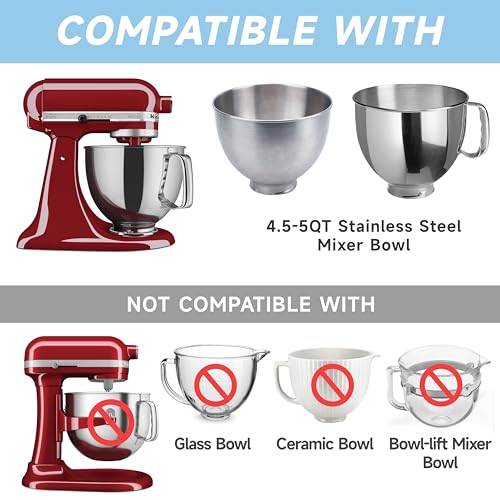 LUVCOSY 3 Pack Silicone Covers for KitchenAid Tilt-Head Stand Mixer 4.5-5 Quart Stainless Steel Bowls | KitchenAid Accessory and Attachments | Foldable and Durable Lid (Lid Only) - Image 4