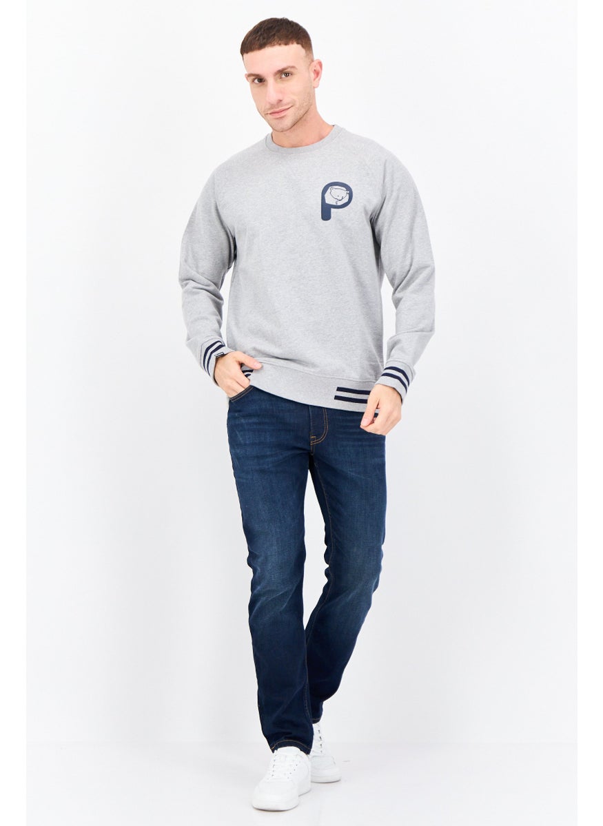 Penfield - Men Crew Neck Brand Logo Long Sleeves Sweatshirt, Grey - Image 1