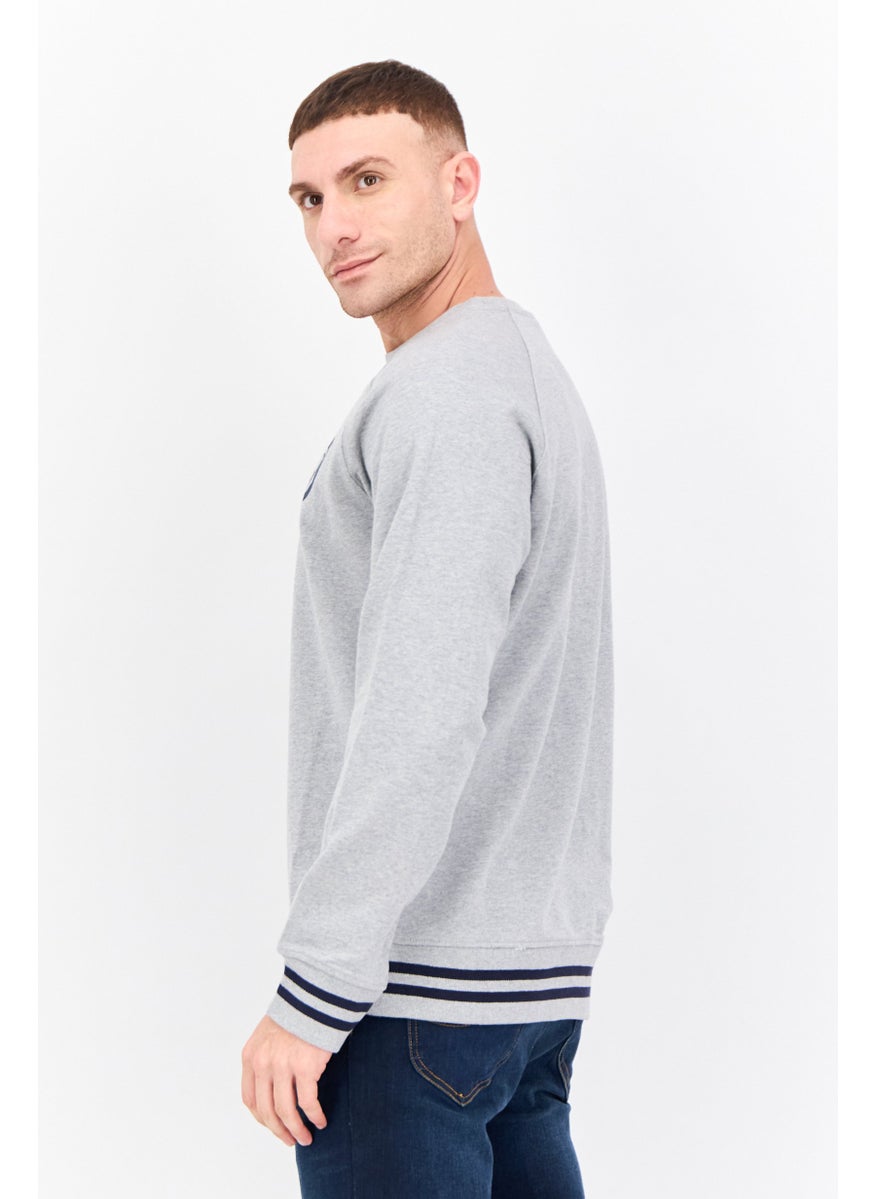 Penfield - Men Crew Neck Brand Logo Long Sleeves Sweatshirt, Grey - Image 1