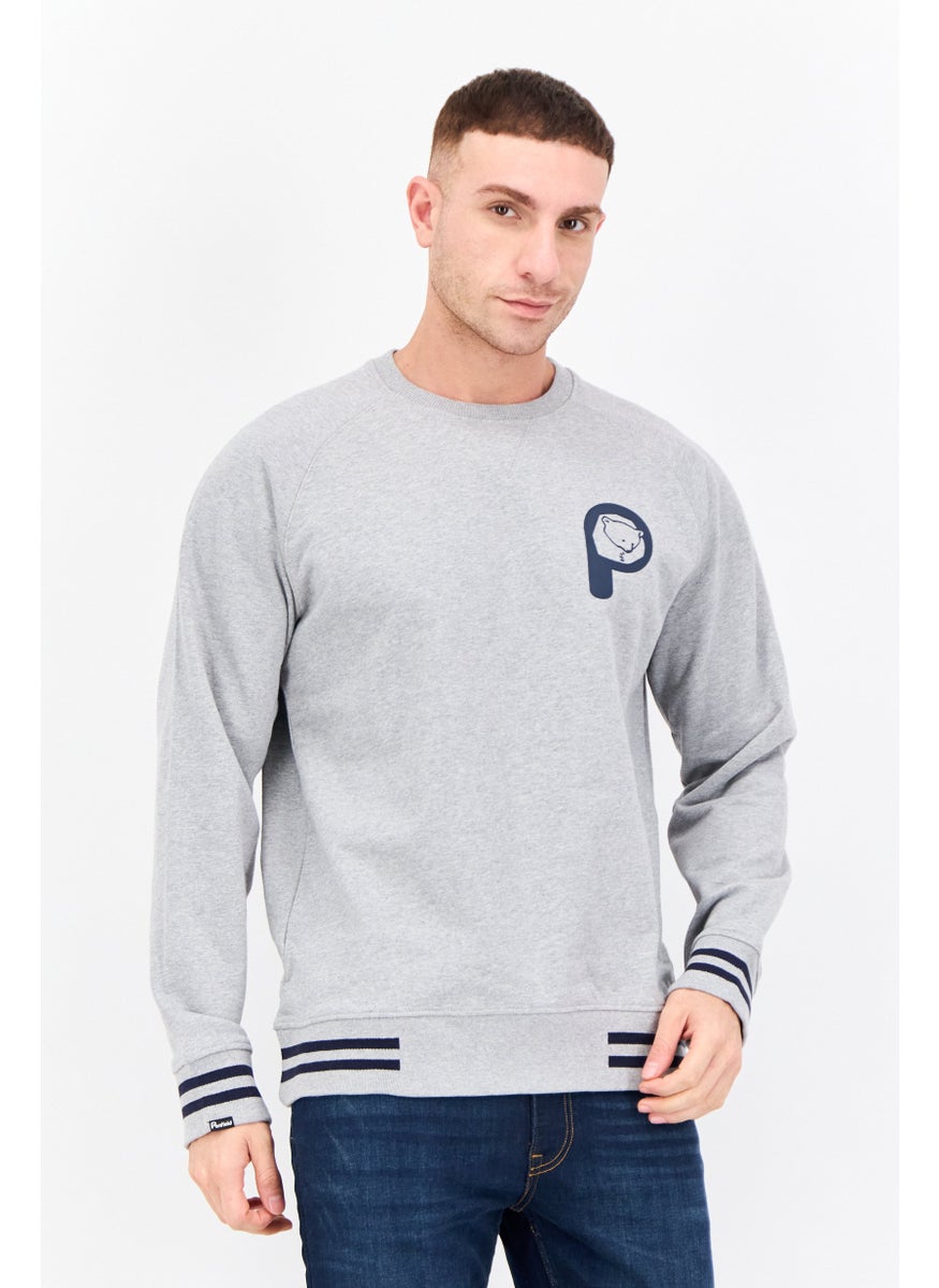 Penfield - Men Crew Neck Brand Logo Long Sleeves Sweatshirt, Grey - Image 1