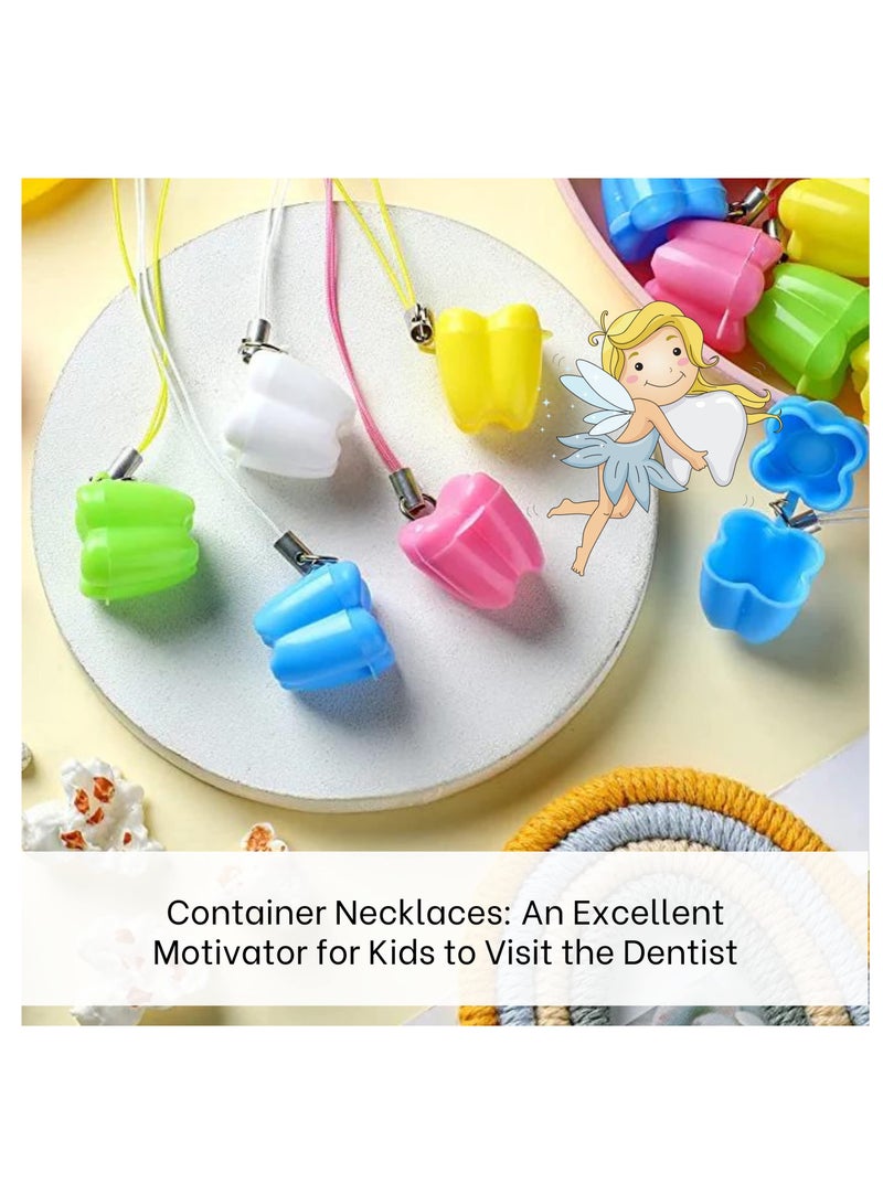 Zikra 50 PCS Tooth Holders for Kids Keepsake, Multicolor Plastic Tooth Necklace for Lost Teeth Tooth Cases for Milk Tooth Baby Tooth Boxes for Lost Teeth for Kids - Image 4