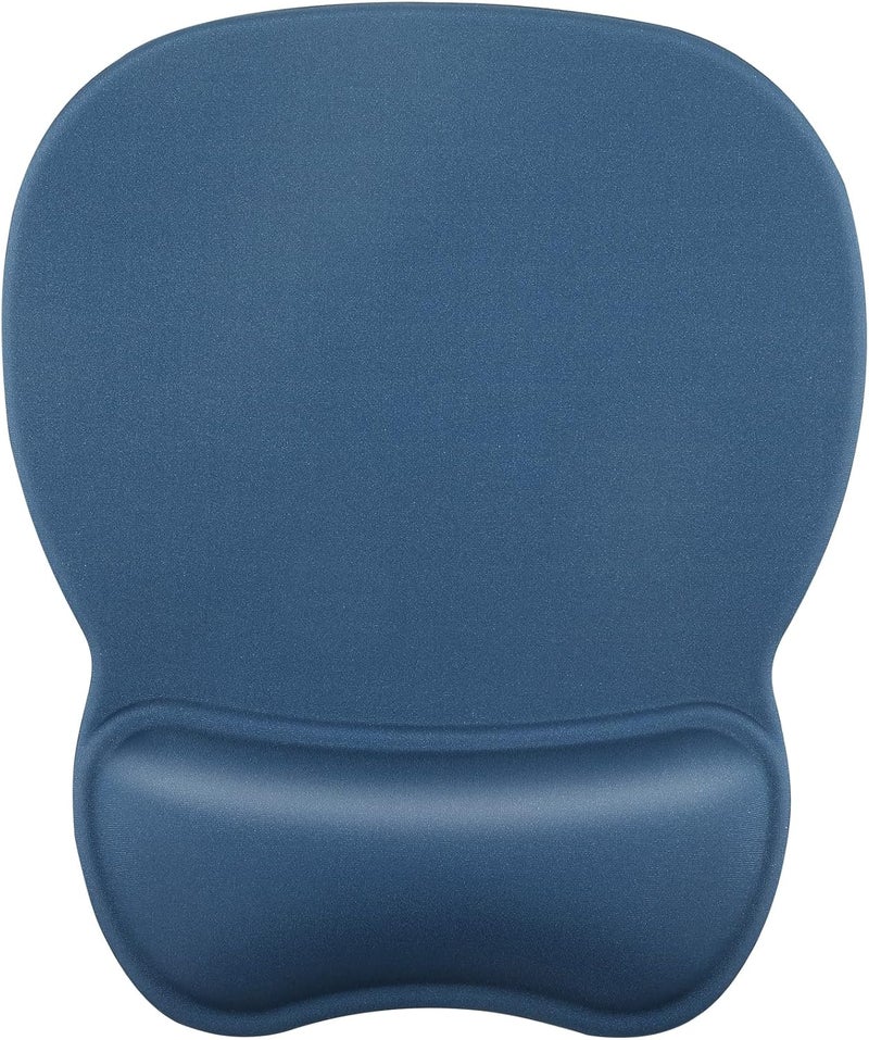 MROCO Ergonomic Mouse Pad with Gel Wrist Support, Comfortable Mousepad with Smooth Wrist Rest Surface and Non-Slip PU Base for Pain Relief, Computer, Laptop, Office & Home, 9.4 x 8.1 in, Navy Blue - Image 1