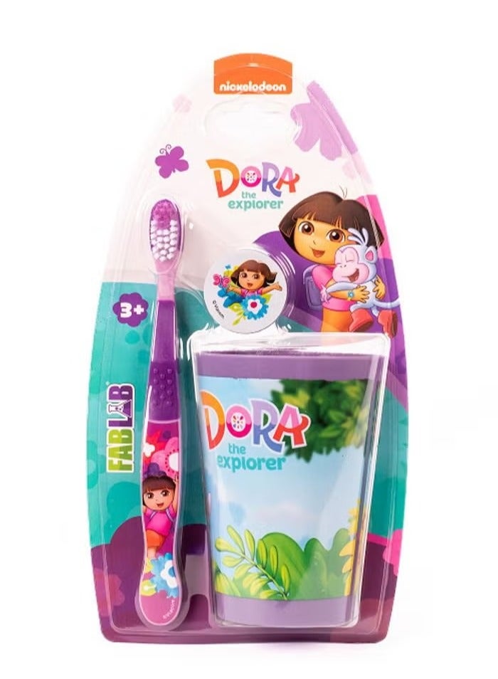 نكلوديون نيكلوديون فرشاه اسنان اطفال دورا مع غطاء وكاس