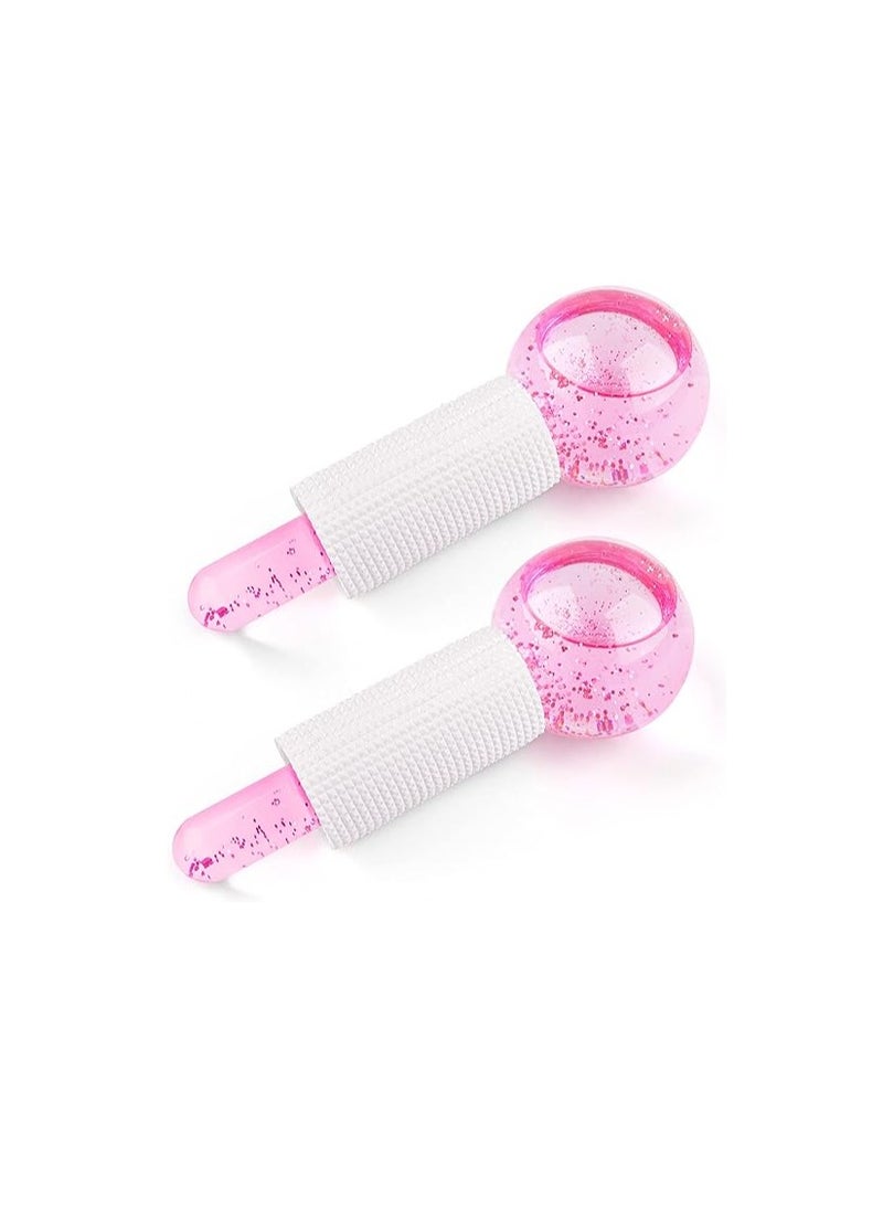 Generic Ice Balls Facial Massage Ball for Puffiness and Eye Relief by Kao Cold Massage Tools for Skin Care and Beauty Routine Reduce Pores Dark Circles Improve Blood Circulation Skin Tightening - Pink Pink Corded  - Image 1