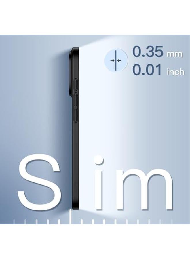 جي تيك جراب رفيع للغاية 0.35 مم لهاتف Iphone 16 Pro Max مقاس 6.9 بوصة مع حماية كاملة لعدسة الكاميرا، خفيف الوزن، غير لامع، غطاء صلب من البولي بروبلين، بسيط، أسود - Image 3