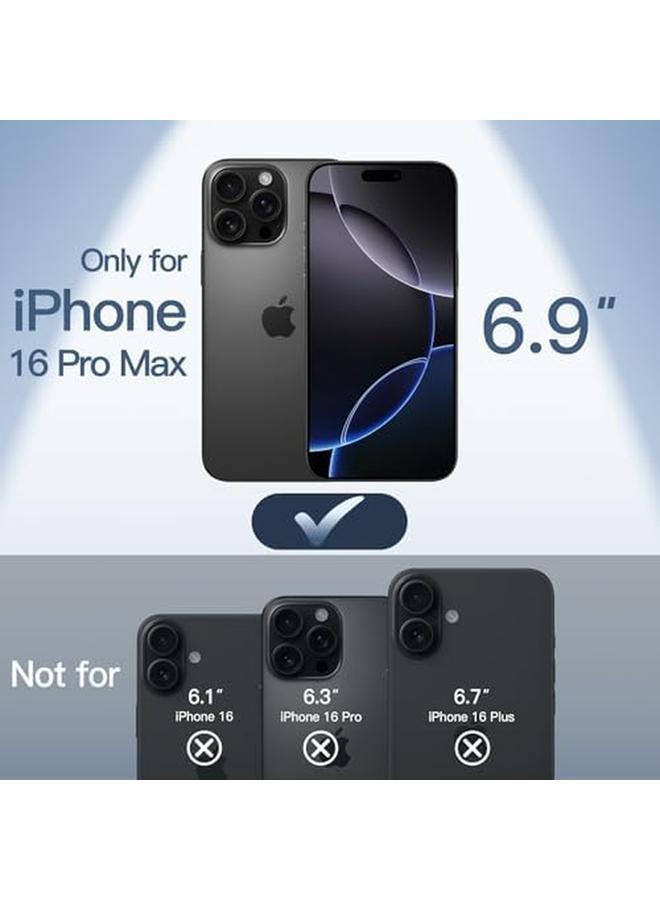 جي تيك جراب رفيع للغاية 0.35 مم لهاتف Iphone 16 Pro Max مقاس 6.9 بوصة مع حماية كاملة لعدسة الكاميرا، خفيف الوزن، غير لامع، غطاء صلب من البولي بروبلين، بسيط، أسود - Image 2