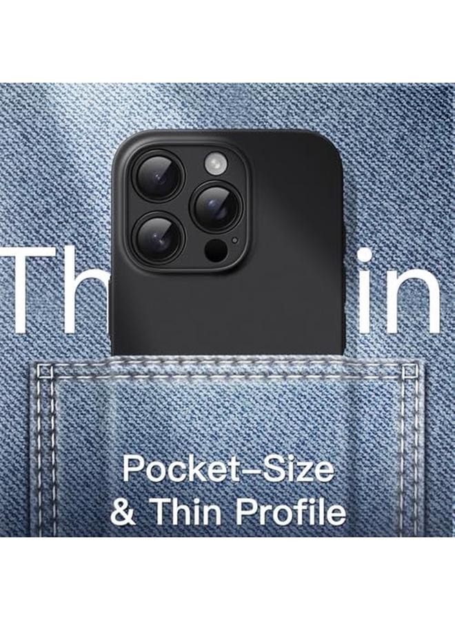 جي تيك جراب رفيع للغاية 0.35 مم لهاتف Iphone 16 Pro Max مقاس 6.9 بوصة مع حماية كاملة لعدسة الكاميرا، خفيف الوزن، غير لامع، غطاء صلب من البولي بروبلين، بسيط، أسود - Image 4