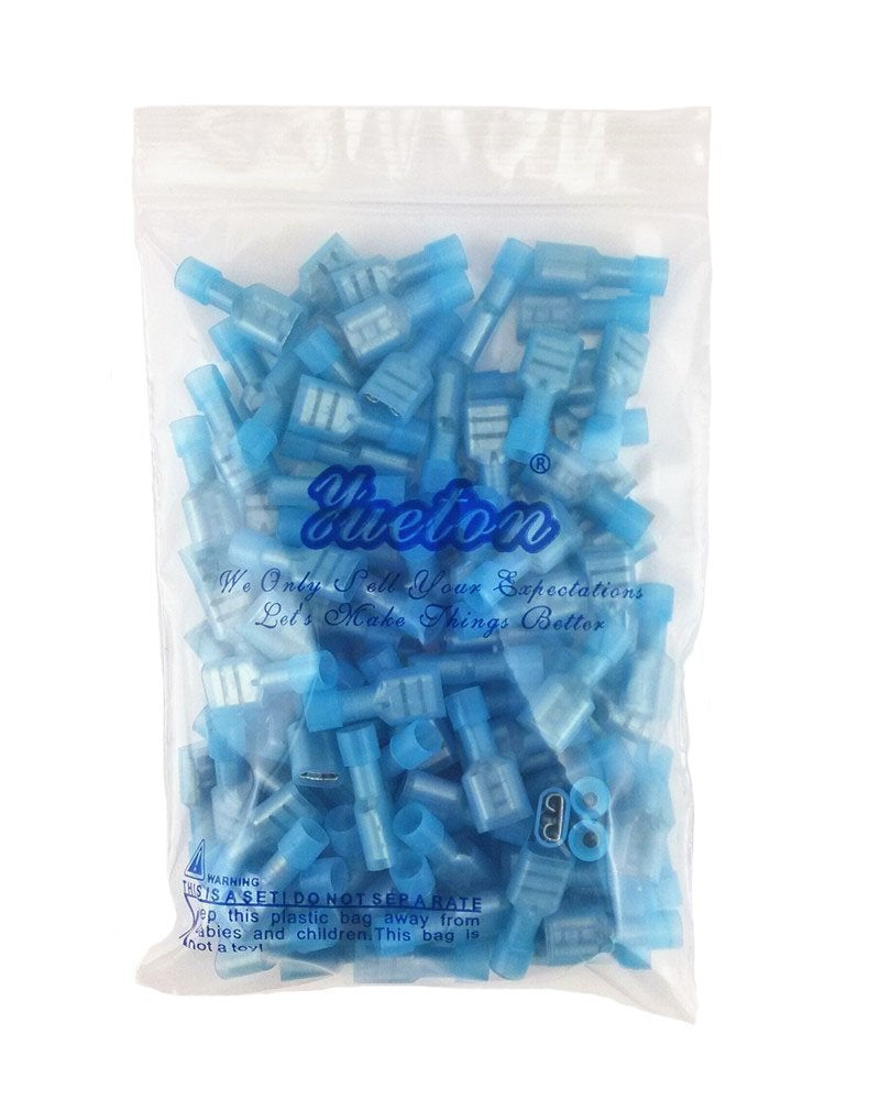 yueton 100pcs Female Fully Insulated Wire Crimp Terminal Nylon Quick Connectors Wiring Spade (Female) - Image 3