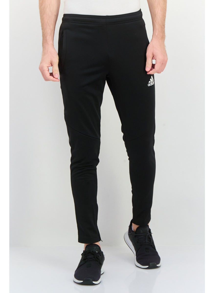 Adidas - Men Regular Fit Brand Logo Training Track Pants, Black - Image 1