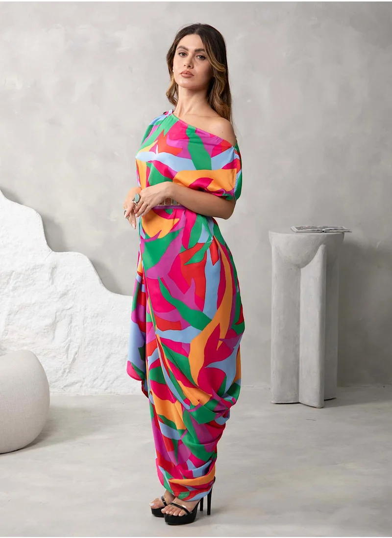 إكستاسي Multicolor print dress set