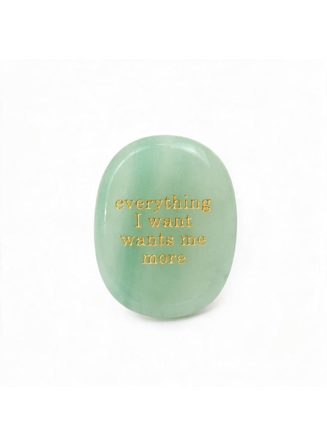 Engraved Affirmation Palm Worry Stone, Natural Pocket Crystal 45×35×6mm - Image 5