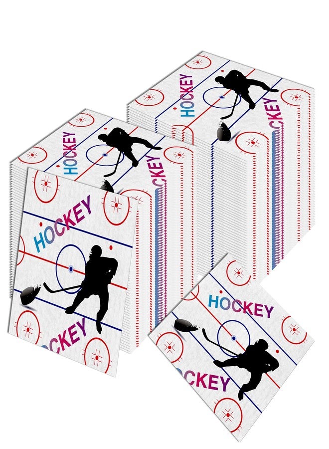 BHNACIER 40Pcs Hockey Paper Napkins Hockey Party Napkins Sports Birthday Decoration Hockeys Disposable Paper Napkin for Sport Ice Theme Party Decoration - Image 2