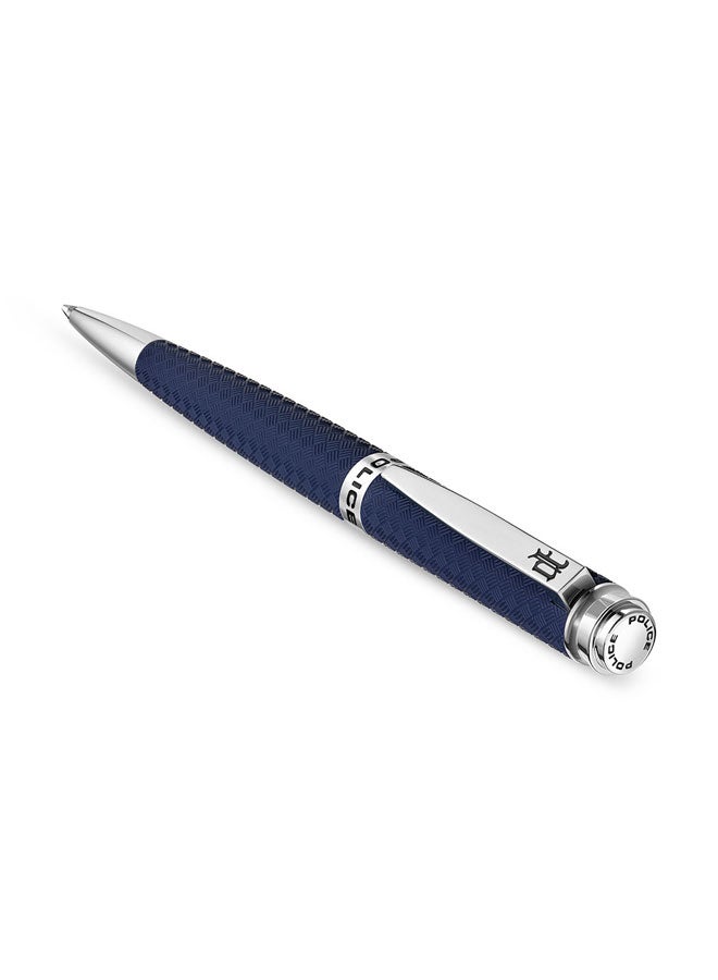 POLICE Franklin Silver and Blue Stainless Steel Pen for Men - Image 2