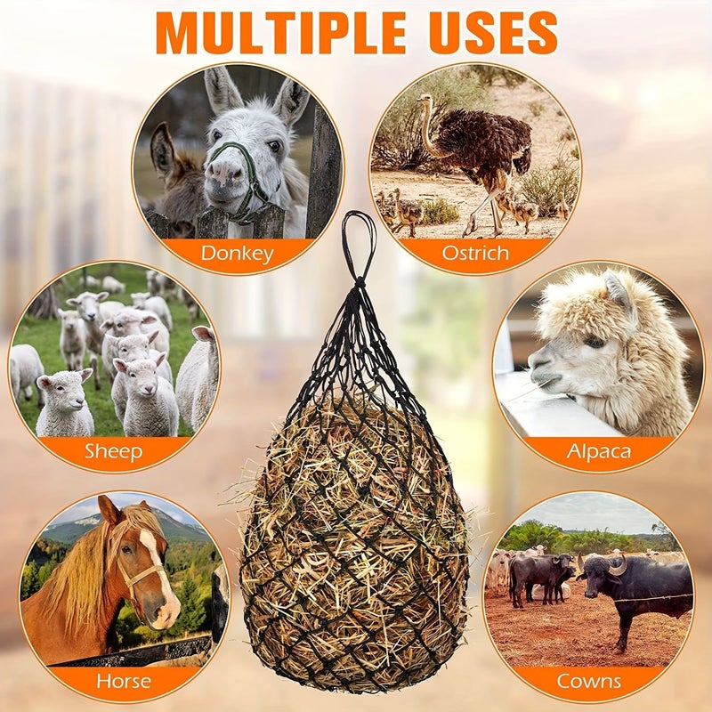 Red Slow Feed Hay Net for Horses Sheep Donkey PE Material Reduces Waste - Image 4