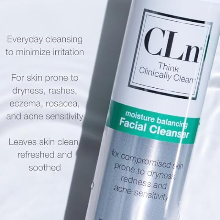CLn® Facial Cleanser - Hydrating Facial Cleanser with Glycerin, For Skin Prone to Dryness, Eczema, Redness, Irritation & Acne Sensitivity, Fragrance-Free & Paraben-Free, 3.4 fl. oz. - Image 3