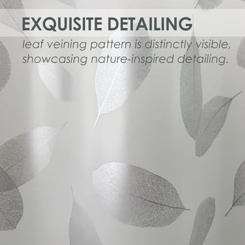 TRIMENGO Plastic Shower Curtain Liner, Waterproof Printed PEVA Shower Curtain with Design, Silver Leaf Pattern, Rustproof Grommets, Standard Size 70x72 Bathtub Curtain for Bathroom (Pack of 1) - Image 5