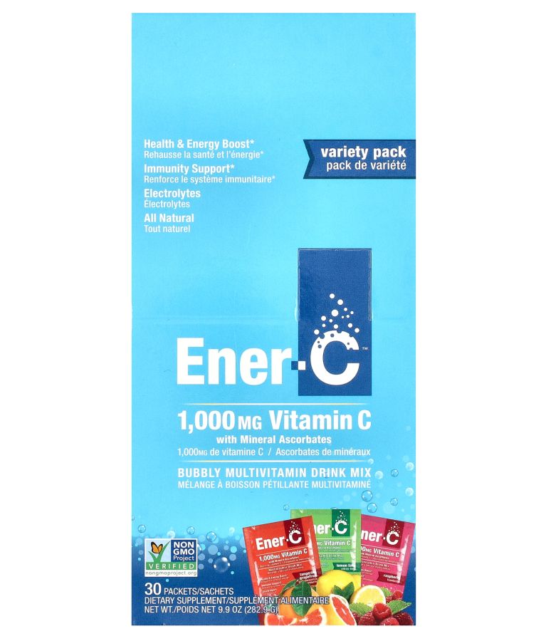 Bubbly Multi-Vitamin Drink Mix Variety Pack 1000 mg 30 Packets 9.9 oz (282.9 g)