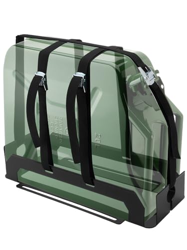 SPARKWHIZ Heavy-Duty Jerry Can Holder for Roof Rack – 5 Gallon Gas Can Carrier Mount with Webbed Strap, Universal Single Jerry Can Bracket for Off-Road, Overlanding Fuel Storage - Image 1