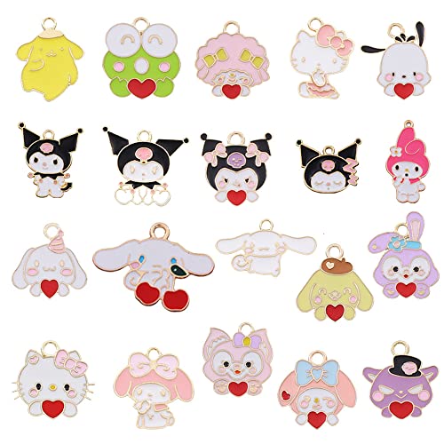 GTONEE 40pcs Cartoon Animal Charms Pendant Cute Cat Charms Alloy Enamel Kawaii Pendants for Jewelry Making Necklace Earrings Keychains Bracelet, 20 Styles - Image 5