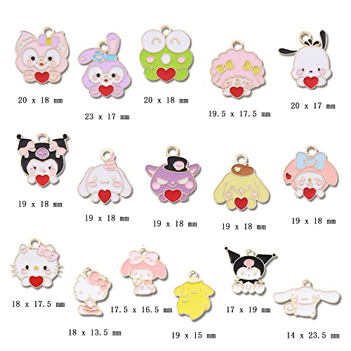 GTONEE 40pcs Cartoon Animal Charms Pendant Cute Cat Charms Alloy Enamel Kawaii Pendants for Jewelry Making Necklace Earrings Keychains Bracelet, 20 Styles - Image 2