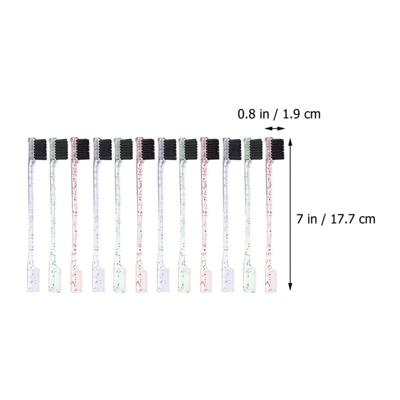 GALPADA 12pcs Dual End Eyebrow Brush Set Brow Comb and Edge Brush, Multi-color Hairline Combs for Precise Eyebrow Grooming and Makeup Application - Image 2