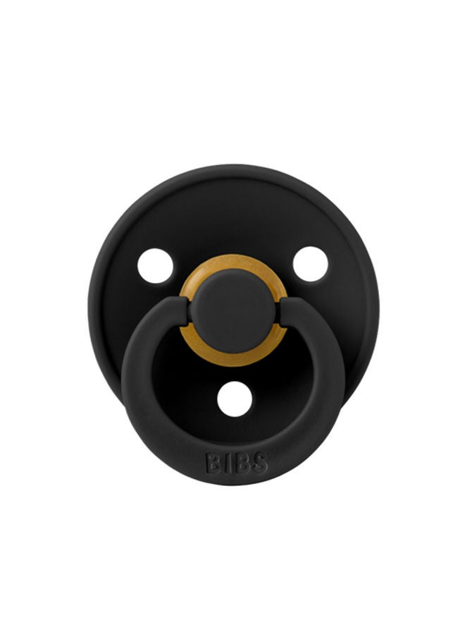 BIBS Pacifier, Colour Soother 1 Pack, Cherry Shaped Nipple, Bpa Free, Natural Rubber Dummy Pacifier, (Black, Size 1 (0 - 6 Months )) - Image 2