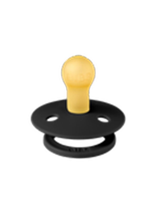 BIBS Pacifier, Colour Soother 1 Pack, Cherry Shaped Nipple, Bpa Free, Natural Rubber Dummy Pacifier, (Black, Size 1 (0 - 6 Months )) - Image 1