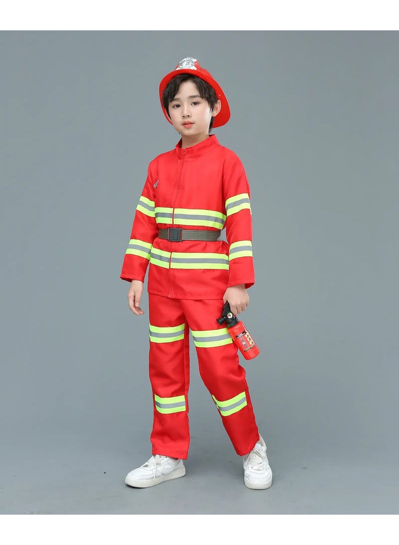 Toy Box Boy's Firefighter Costume Set with Accessories Medium Size 5-6 Years 110-120cm - Image 3