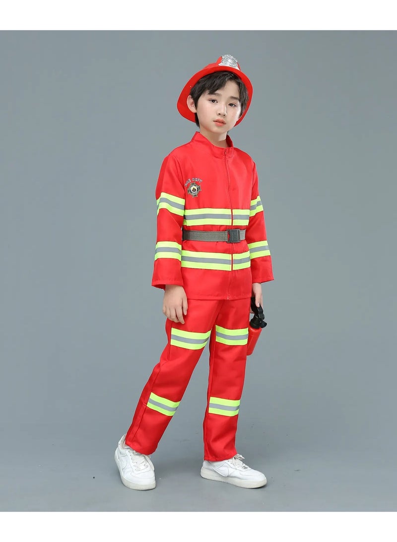Toy Box Boy's Firefighter Costume Set with Accessories Medium Size 5-6 Years 110-120cm - Image 2