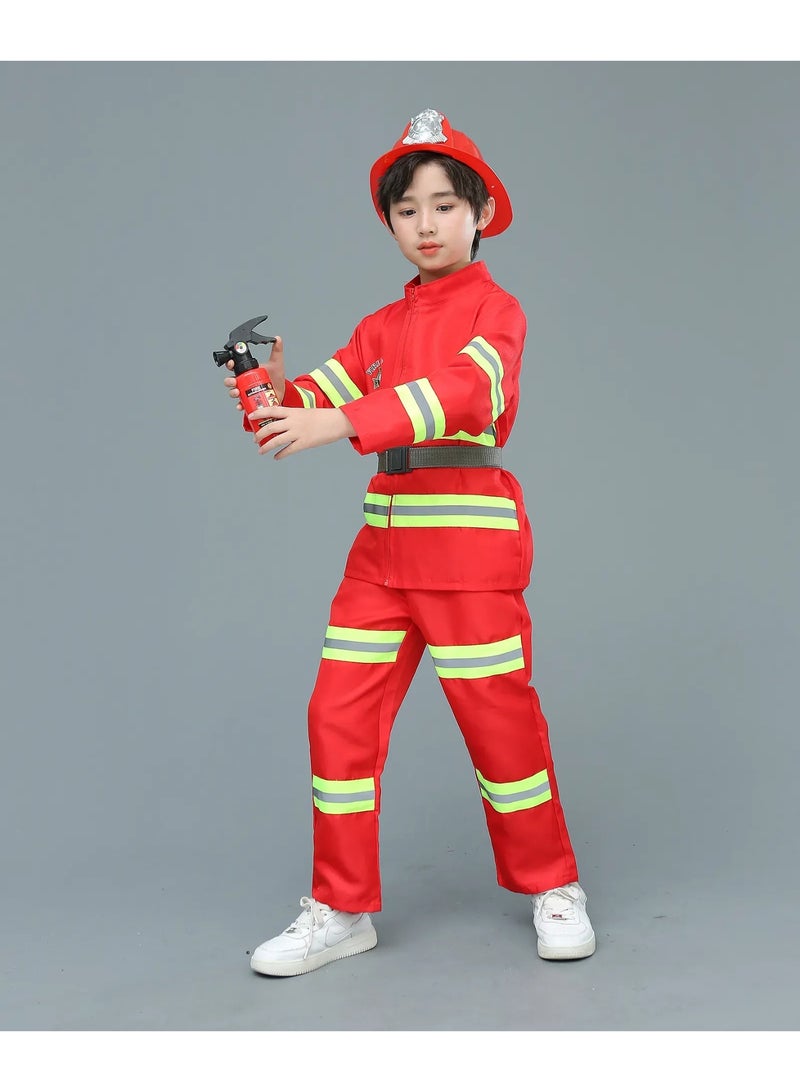 Toy Box Boy's Firefighter Costume Set with Accessories Medium Size 5-6 Years 110-120cm - Image 4