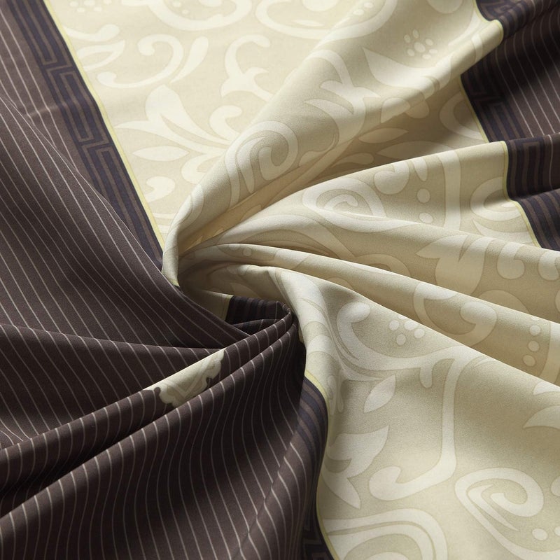 BESTRIPES Long Fabric Shower Curtain, Brown and Beige Gold Print Pattern Shower Curtains for Bathroom, Waterproof Bathroom Curtains, 72" W x 78" H - Image 4