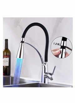 LED Kitchen Sink Mixer Tap, Pull Down Spray 360 Degree Rotation Spout, with 3-Colour Temperature Display, Black Hose Single Handle  Water Brass Tap - pzsku/Z7041CF9B9741117FB2F4Z/45/_/1692957979/e7f352fa-9469-4dd8-b89d-355d800a5c14