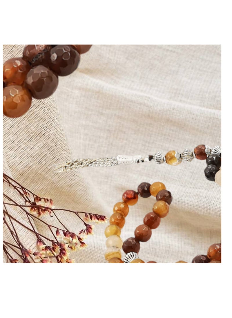 Men's rosary, first-class Brazilian agate - with a steel tassel. A distinctive and unique rosary.