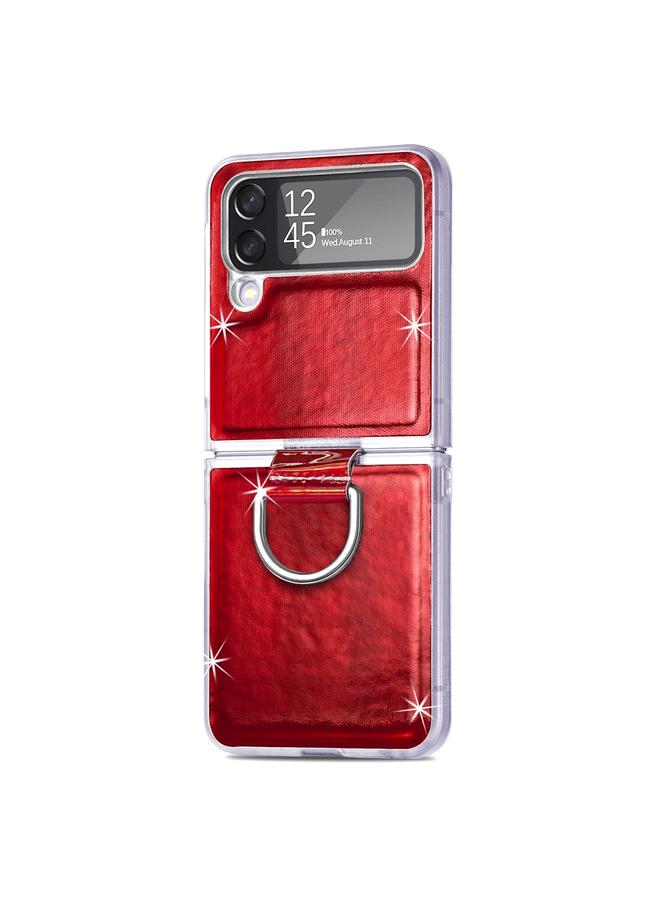 S-TOP Case For Samsung Galaxy Z Flip4 Laser Skin Color Changing PC Phone Case with Ring - Image 1