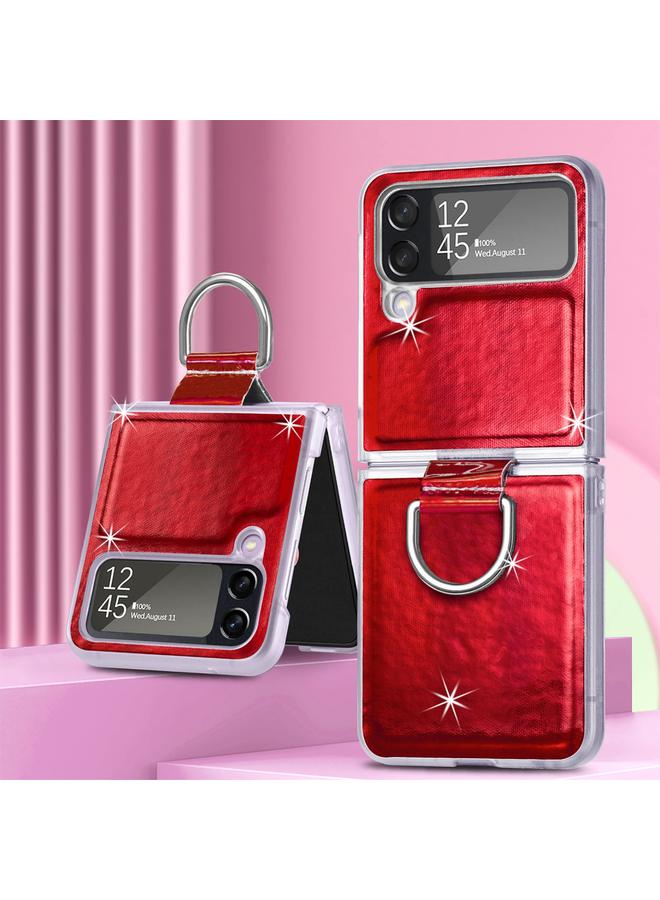 S-TOP Case For Samsung Galaxy Z Flip4 Laser Skin Color Changing PC Phone Case with Ring - Image 4