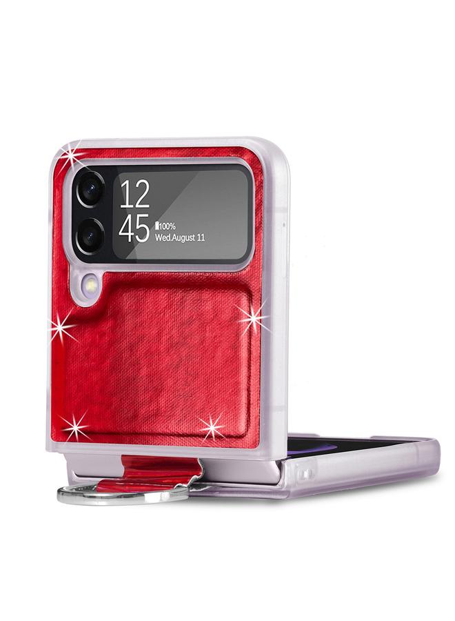 S-TOP Case For Samsung Galaxy Z Flip4 Laser Skin Color Changing PC Phone Case with Ring - Image 2