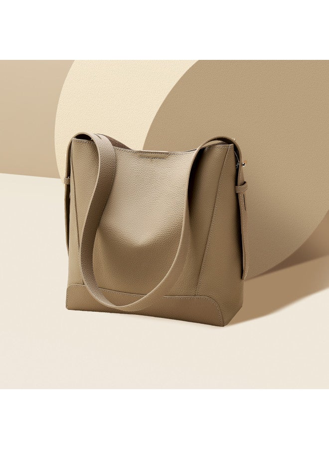 SAFIYA Qixi Festival Gift】2025 New Arrival Top Grain Leather Women's Bag, Popular Bucket Tote Shoulder Crossbody Bag For Women - Image 4