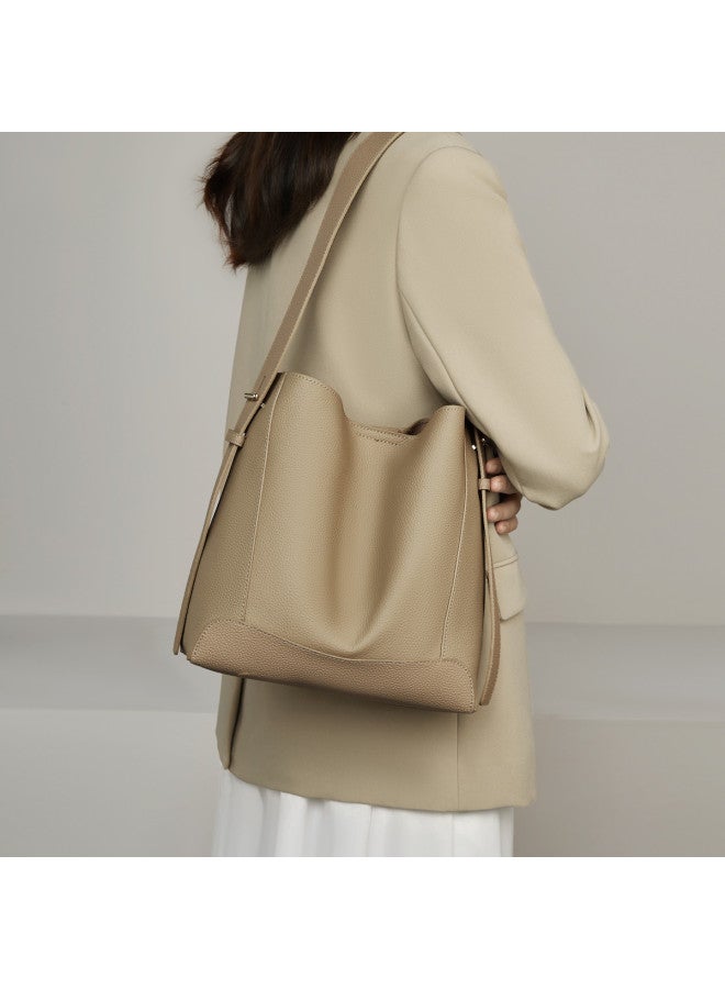 SAFIYA Qixi Festival Gift】2025 New Arrival Top Grain Leather Women's Bag, Popular Bucket Tote Shoulder Crossbody Bag For Women - Image 2