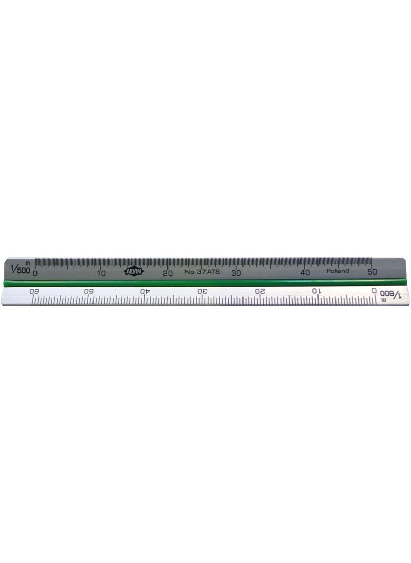 Alvin Alvin 37ATS Mini Aluminum Metric Triangular Scale 10cm  1100 1200 1300 1400 1500 1600 Graduations  - Image 1