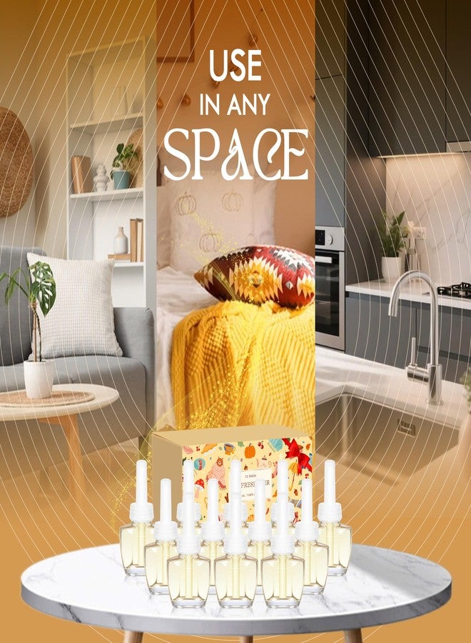 عبوات معطر جو كهربائية للمنزل، 12 عبوة، 7.92 أونصة سائلة، بروائح صيفية من التنوب والكراميل والإسبريسو والقرفة والتوت، مناسبة للحمام والمكتب وغرفة النوم، متوافقة مع معطرات الجو من إير ويك وجليد. - Image 4