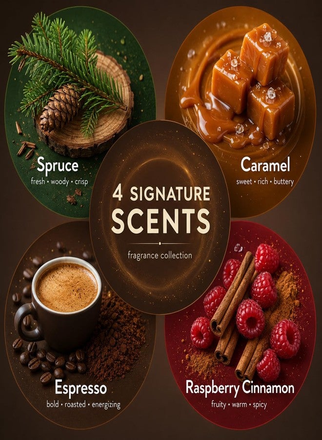 عبوات معطر جو كهربائية للمنزل، 12 عبوة، 7.92 أونصة سائلة، بروائح صيفية من التنوب والكراميل والإسبريسو والقرفة والتوت، مناسبة للحمام والمكتب وغرفة النوم، متوافقة مع معطرات الجو من إير ويك وجليد. - Image 3
