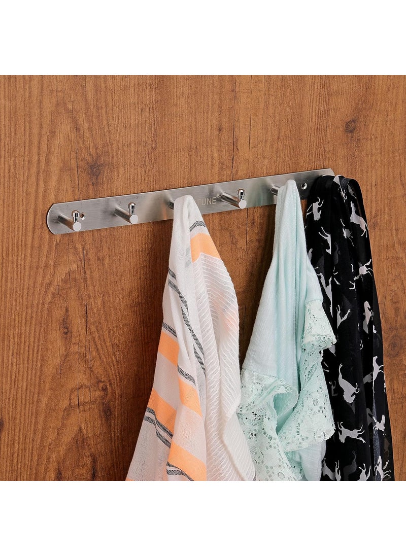 Fortune FORTUNE Pure Stainless Steel Wall Mounted Hook Rail Bar 6 Hooks  - Image 3