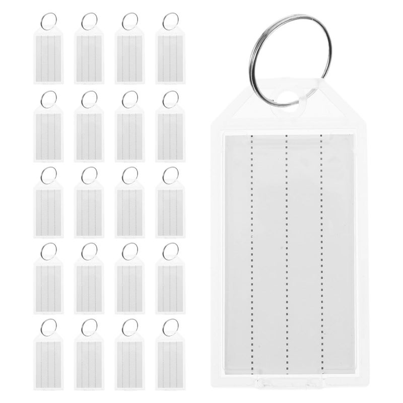 50 Pcs Clear Plastic Luggage Key Tags With Split Rings Blank Baggage Label Window ID Tags - Image 2