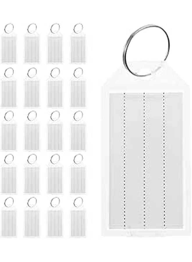 50 Pcs Clear Plastic Luggage Key Tags With Split Rings Blank Baggage Label Window ID Tags - Image 1