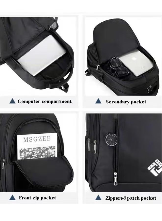 Lightweight schoolbags,Fits 16-Inch Laptop Backpack, Water-Resistant Travel & Business Backpack with USB Charging Port, Anti-Theft College Bag, Extra-Large Carry-On School Backpack for Men, Work, University, Weekend & Daily Use  - Image 3