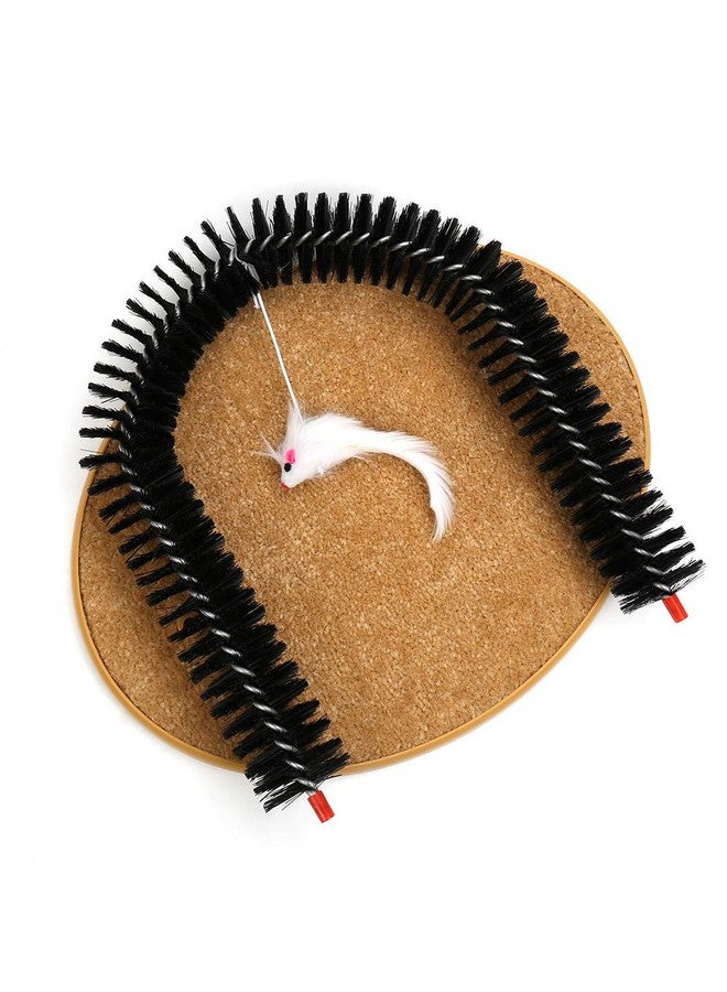 SSAWcasa Cat Scratcher, Cat Brushes for Indoor Cats, Cat Arch Self Groomer Scratching Board Scratch Pad, Cat Hair Brush for Shedding, Cat Face Head Self Grooming Brush Post for Deshedding w/Cute Kitten Toy - Image 4