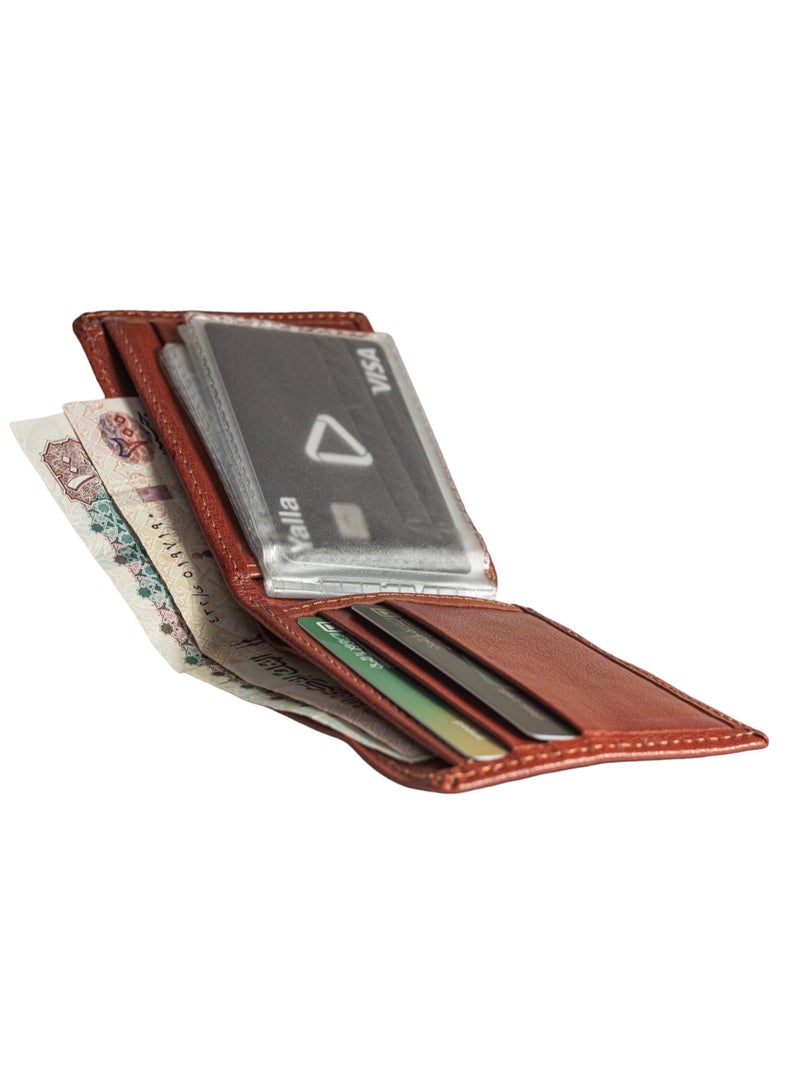 Real Leather Wallet for Men(sa126), Bifold Mens Wallet, Minimalist Front Pocket Wallet for Men with Gift Box - 8 Card Slots and 10 ID Window - Image 2