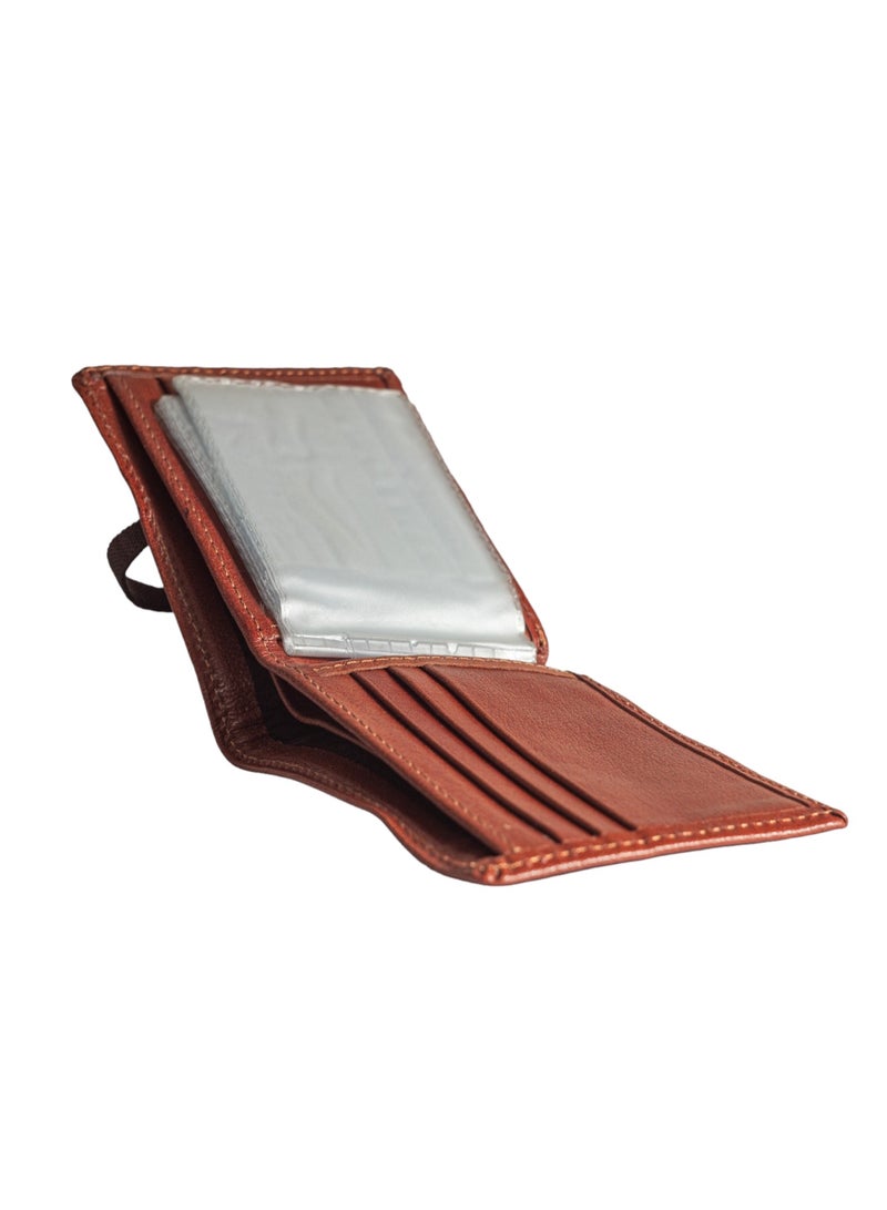 Real Leather Wallet for Men(sa126), Bifold Mens Wallet, Minimalist Front Pocket Wallet for Men with Gift Box - 8 Card Slots and 10 ID Window - Image 3