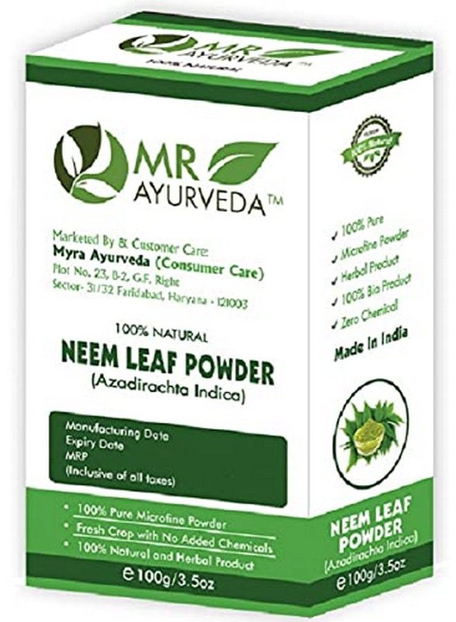MR Ayurveda مسحوق النيم النقي العضوي بنسبة 100% | مسحوق النيم لقناع الوجه | مسحوق النيم للبشرة | مسحوق النيم للشعر | مسحوق النيم للوجه 100 جرام - Image 5