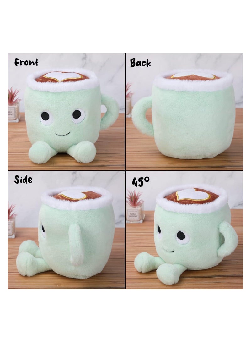 Coffee Mug Plush Toy, Cuddly Coffe Cup Doll, Stuffed Plushie Pillow Amusing Gift for Every Age, Green  - Image 3